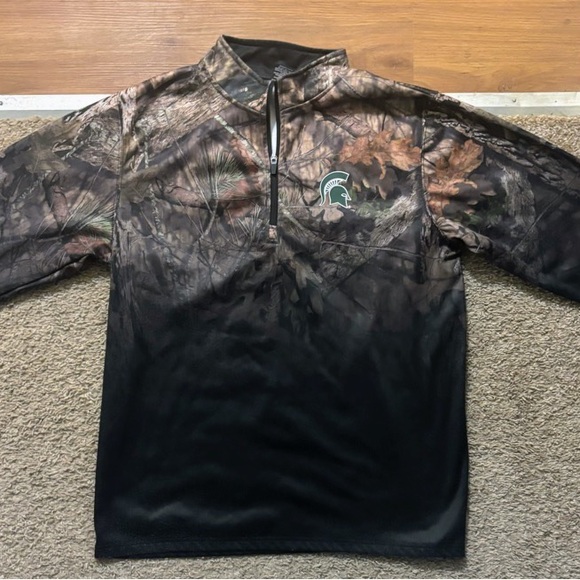Colosseum Men’s Lg Black Mossy Oak Spartan Logo 1/4 Zip Like New - Picture 4 of 12